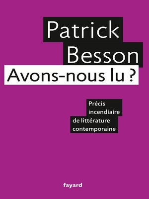 cover image of Avons-nous lu ?
